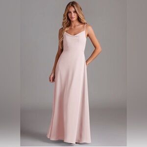 AZAZIE DAENERYS
Blushing Pink A-Line Cowl Chiffon Dress